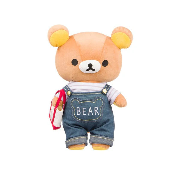 Rilakkuma Bear Overalls and Tote 15 inch Medium Plush