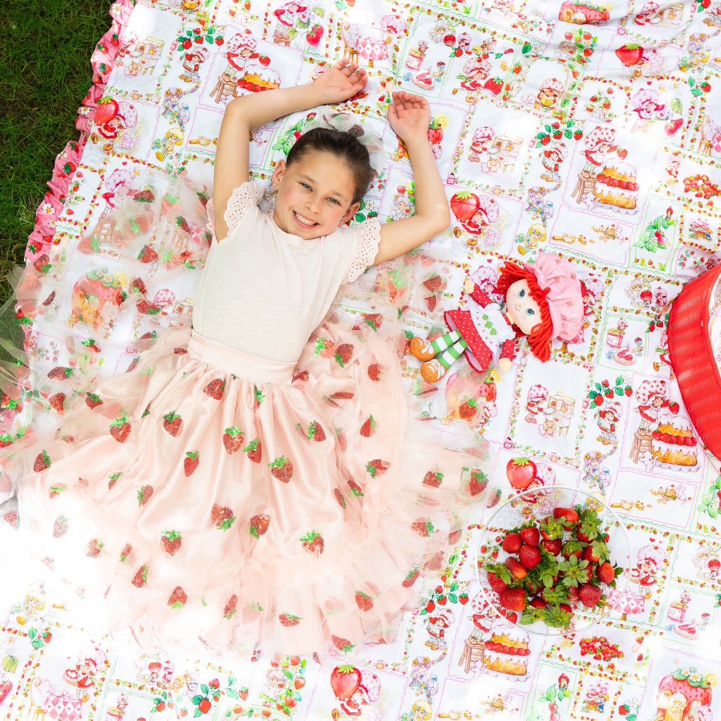 Strawberry Shortcake Premium Child Strawberry Sequin Skirt