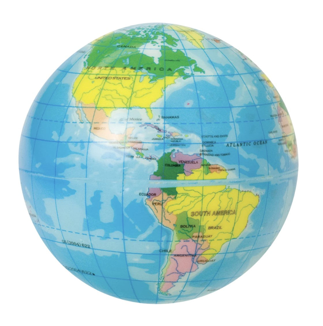 3in Squeeze Globe Earth Ball