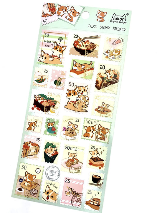 Nekoni Cute Corgi Stamp Stickers