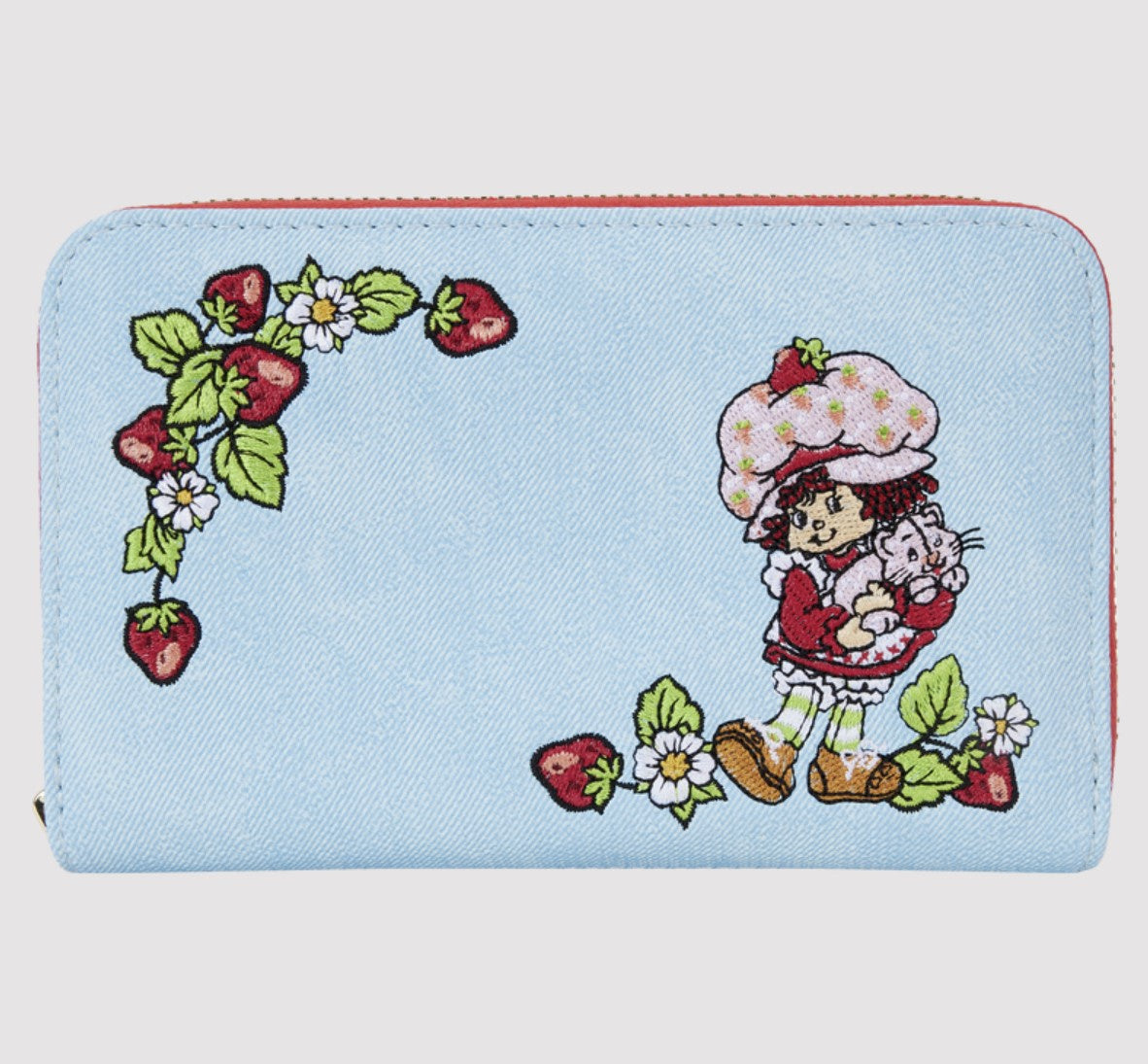 Strawberry Shortcake Denim Zip Around Wallet