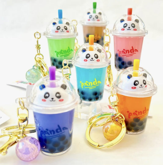 Panda Boba Milk Tea Floaty Charm Key Chain