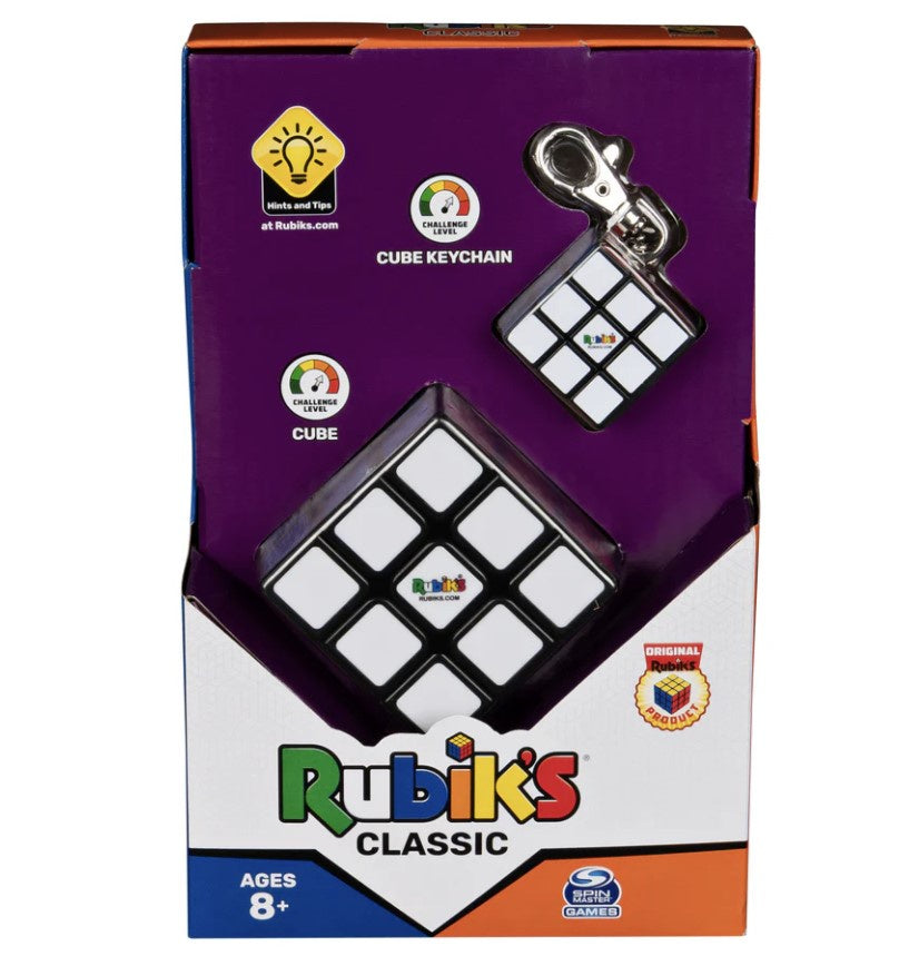 Rubiks Cube Classic Pack 3x3 and Keychain