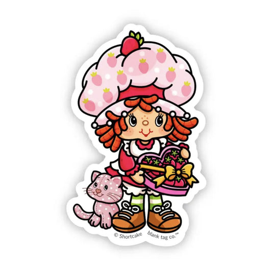 The Strawberry Shortcake With A Box of Strawberries Sticker