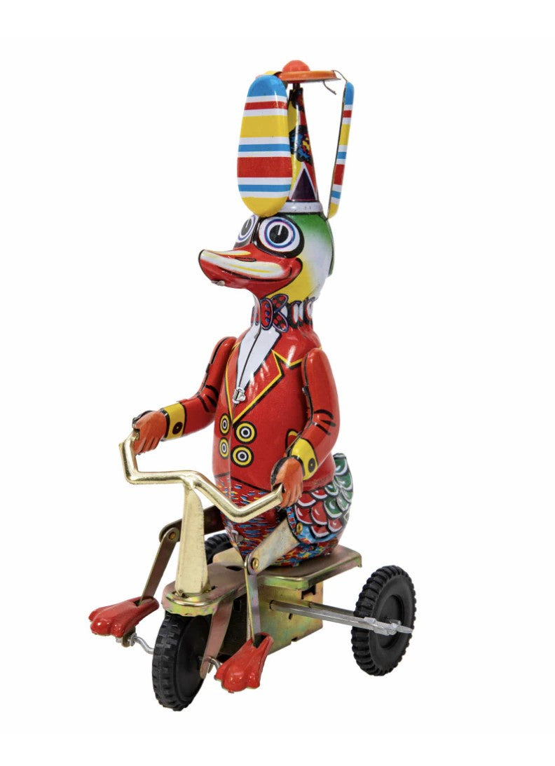 Duck On A Bike Wind Up Tin Toy