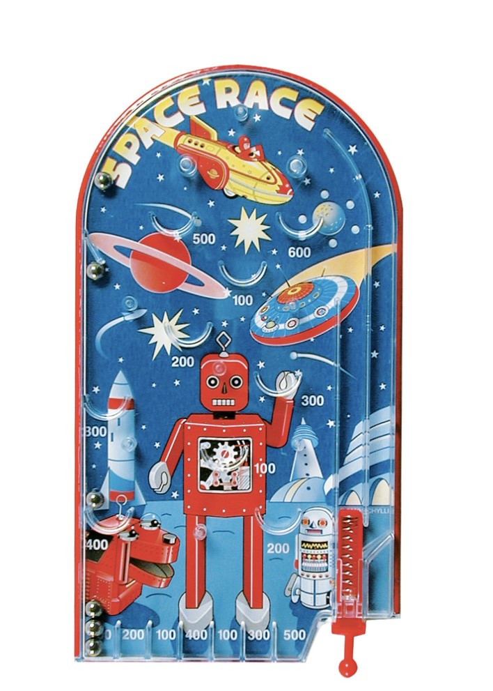 Space Race Tin Pinball Game