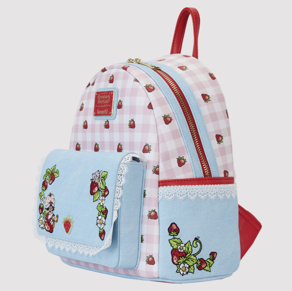 Strawberry Shortcake Denim Pocket Mini Backpack