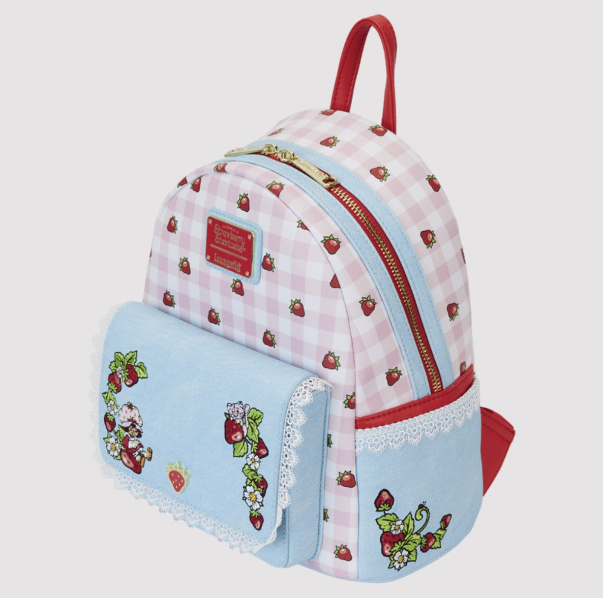 Strawberry Shortcake Denim Pocket Mini Backpack