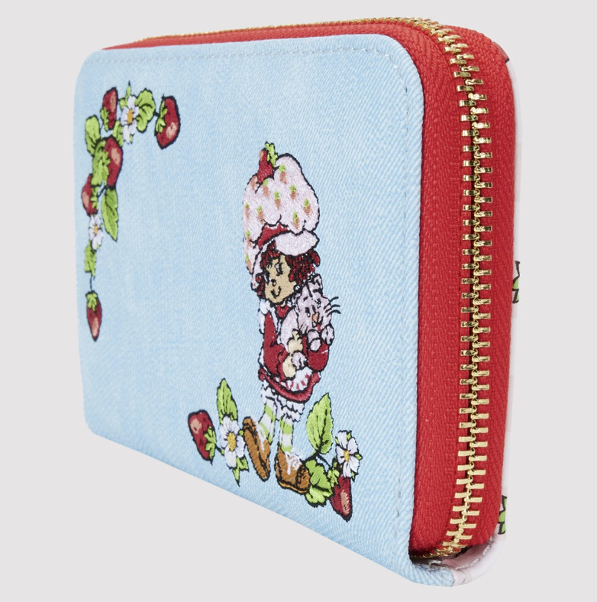 Strawberry Shortcake Denim Zip Around Wallet