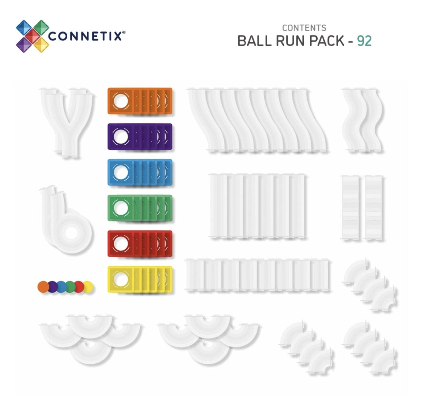 Connetix Rainbow Ball Run Pack 92 piece