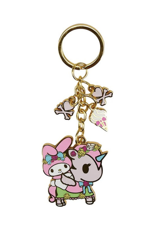 tokidoki X Kuromi & My Melody Garden Party Enamel Charm Keychain