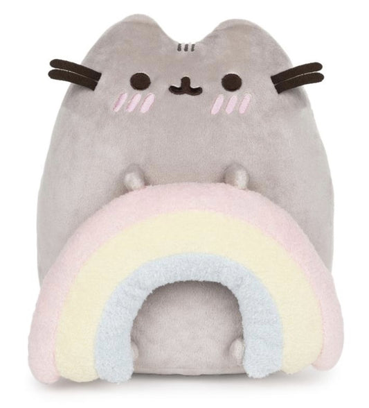 Plush Pusheen Holding Rainbow