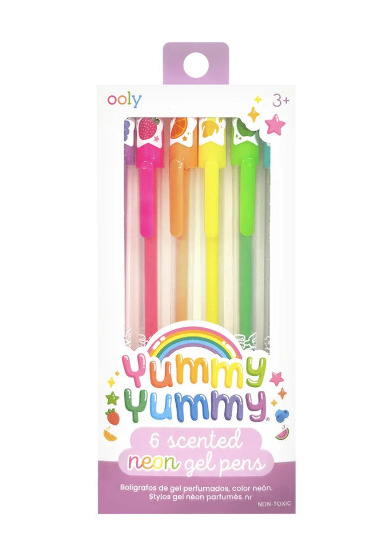 Yummy Yummy Scented Neon Gel Pens - Set of 6