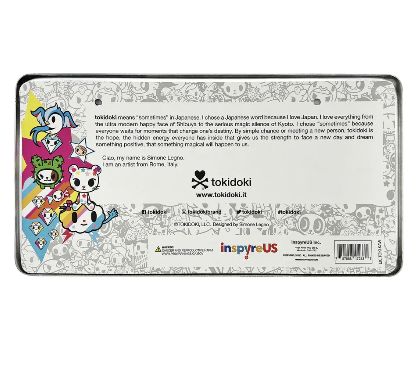 tokidoki Kawaii License Plate Frame