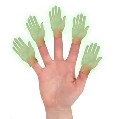 Glowing Finger Hands Glow in the Dark Tiny Hand Puppet