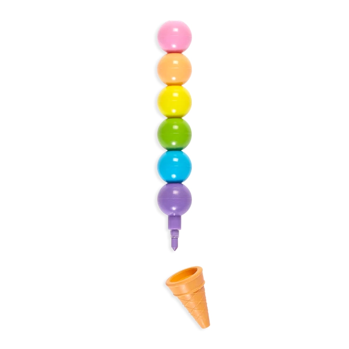 Rainbow Scoops Stacking Erasable Ice Cream Crayons