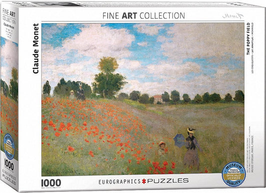 Poppy Field by Claude Monet 1000 Piece Puzzle