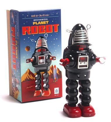 Planet Robot Classic Metal Wind Up Red or Black