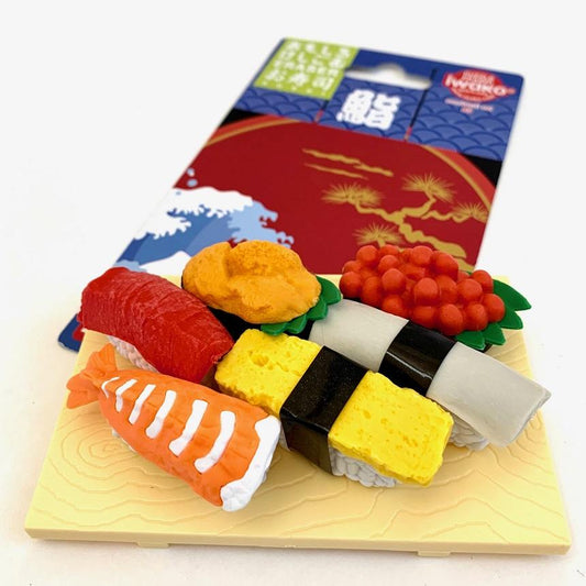 Iwako Sushi Carded Eraser Set