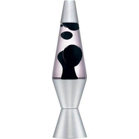 Lava Lamp Black Clear 14.5 in Silver Base