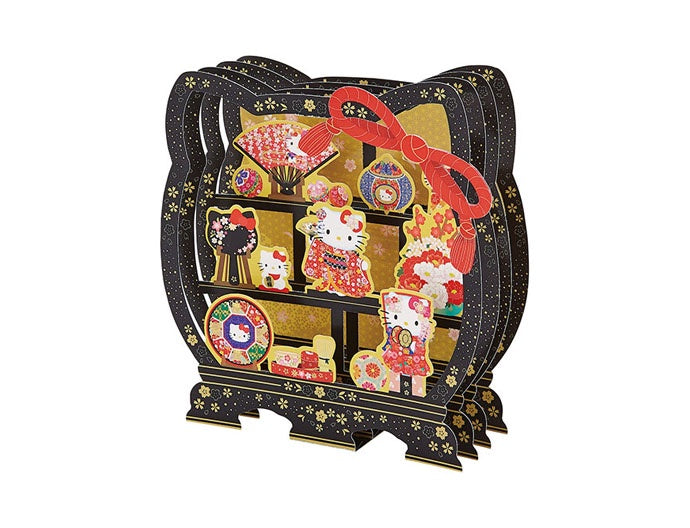 Hello Kitty Curio Cabinet Display Pop Up Greeting Card