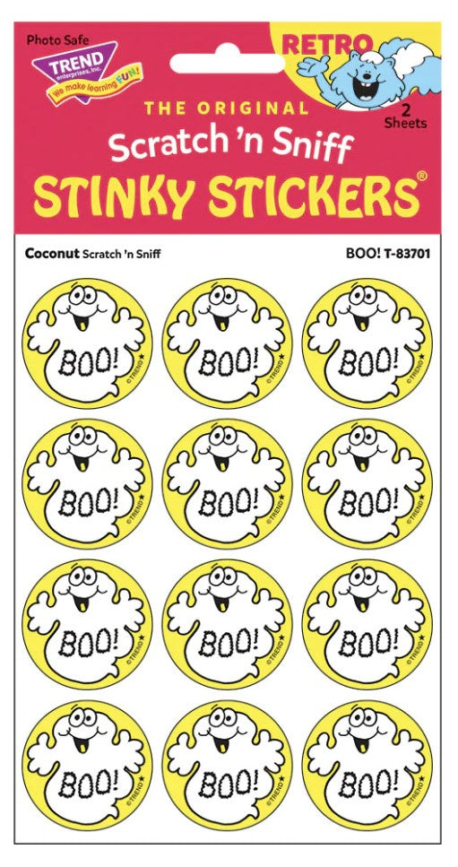 Scratch 'n Sniff Stinky Stickers Coconut Boo!