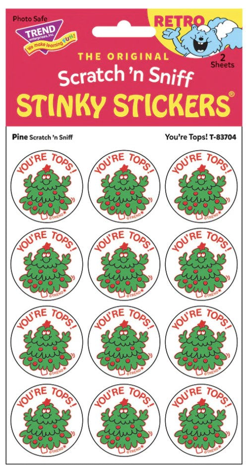 Scratch 'n Sniff Stinky Stickers Pine You're Tops!