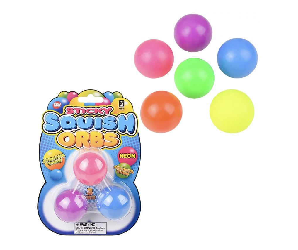 Neon Sticky Squish Orbs Set of 3
