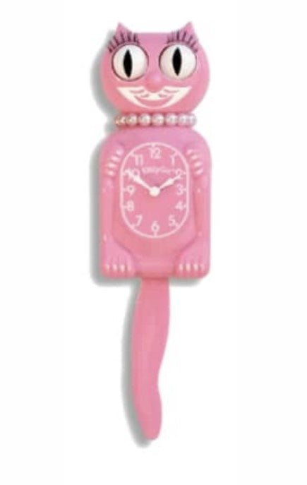 Clock Kit Cat Klock Small Pink Satin Lady
