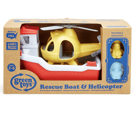 Green Toys Rescue Boat and Helicopter