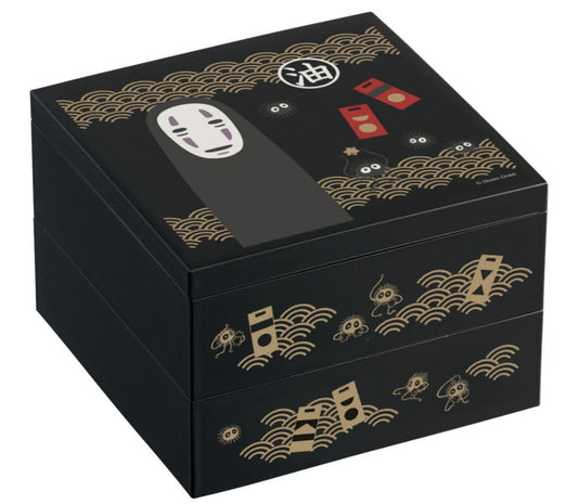 No Face Traditional Japanese Lacquer Ware 2 Tier Bento Box