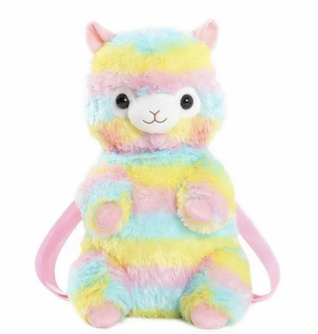 Rainbow Alpaca Backpack Plush Amuse Collection