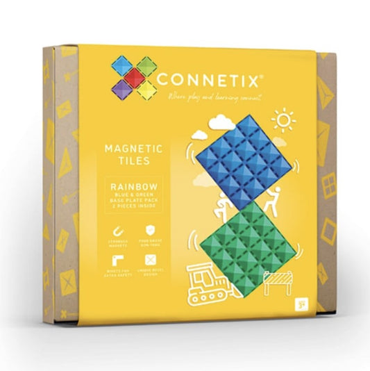 Connetix Rainbow 2 piece Blue & Green Base Plate pack