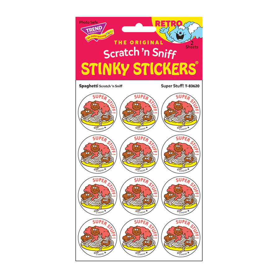 Scratch 'n Sniff Stinky Stickers Spaghetti Super Stuff