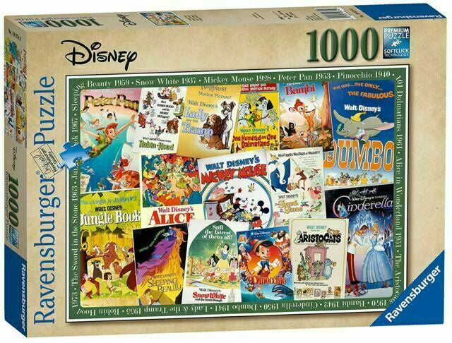 Disney Pixar Vintage Movie Posters 1000 Piece Puzzle